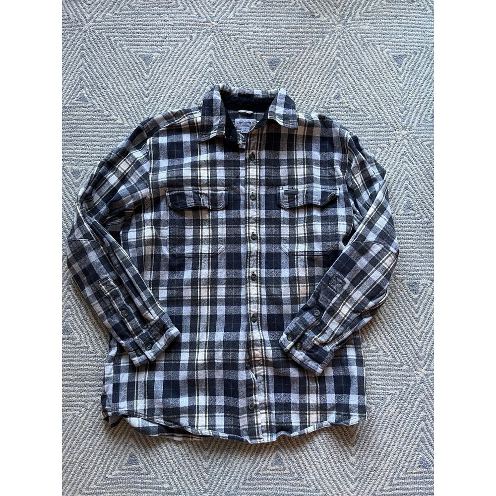 Carhartt Black and White Plaid Casual Button Down Shirt